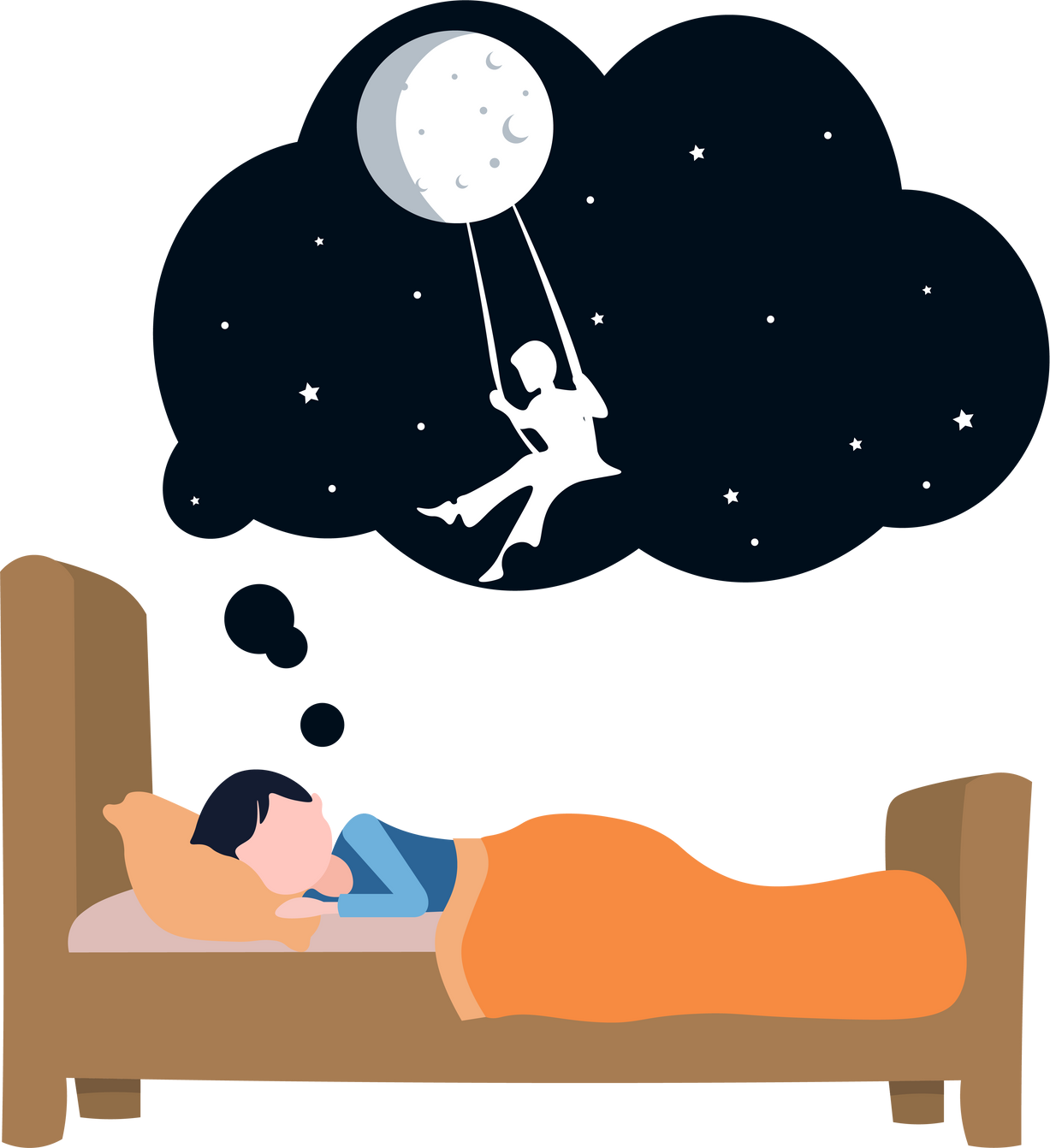 Boy Dreaming About Space Illustration