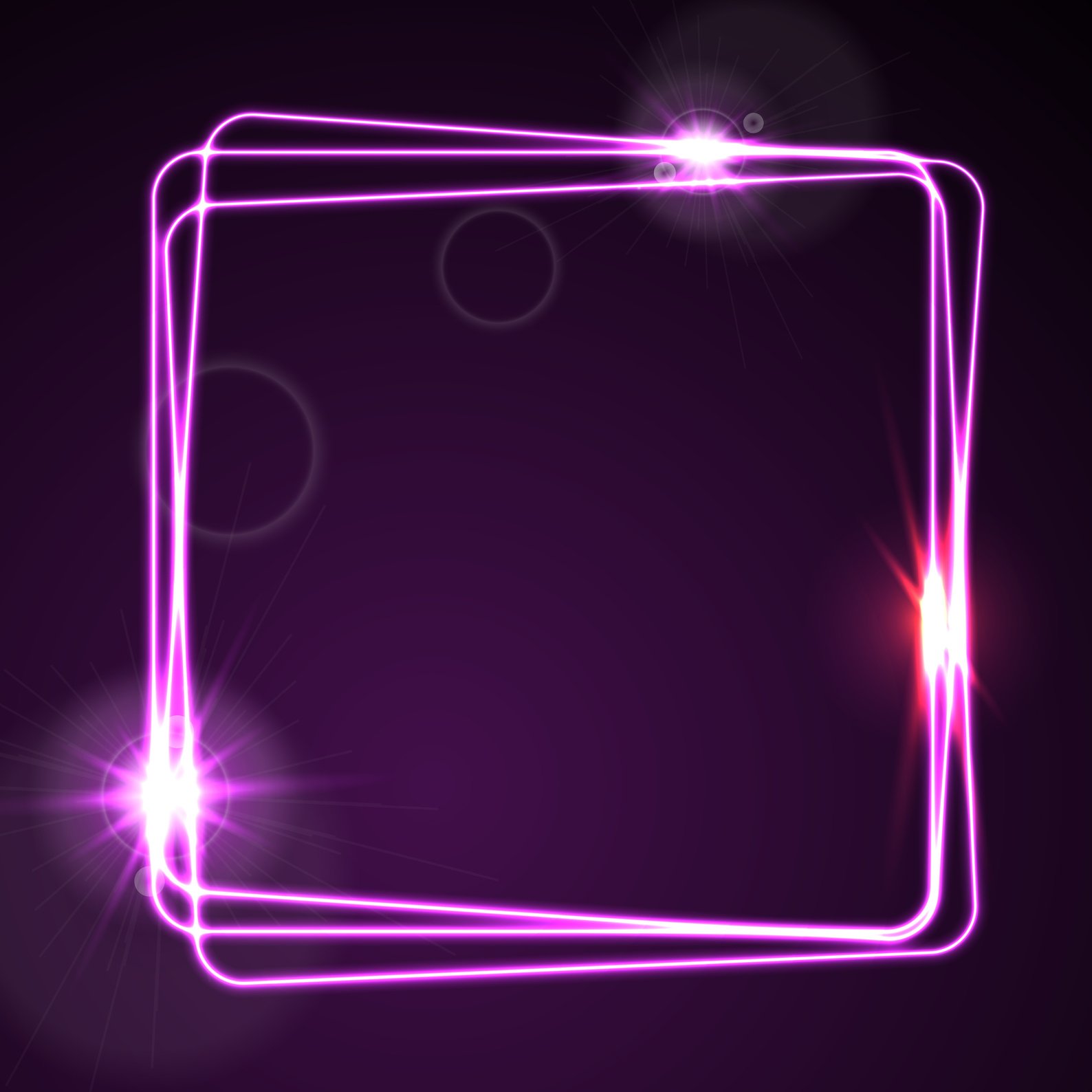 Glowing Violet Neon  Square Shiny Design